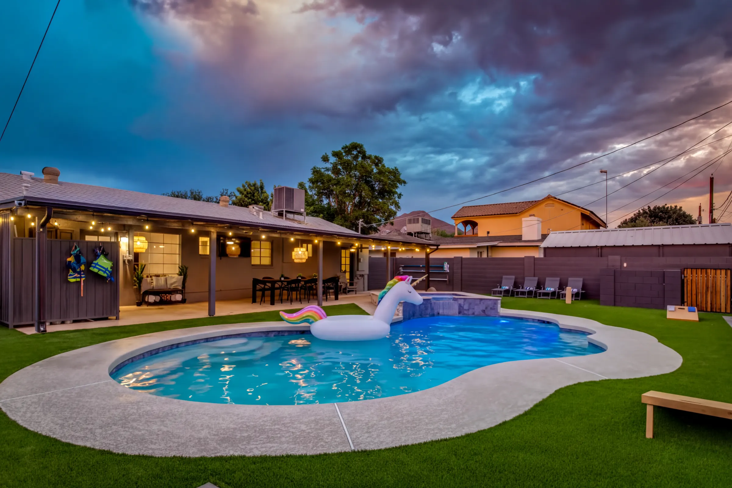 Completed freeform pool remodel in the Greater Phoenix area