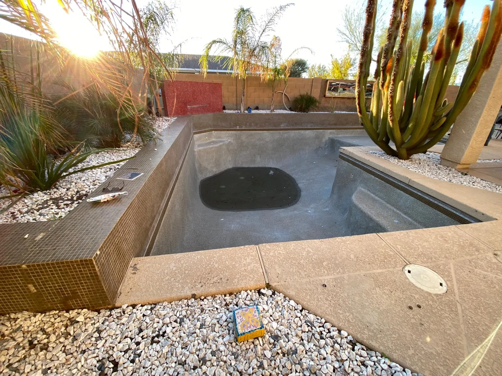 Courtyard pool before finish work